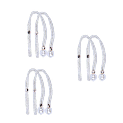 Curtain Tiebacks Pearl Strap Set 3 Pairs Decorative Buckle Holder Rings Hooks