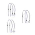 Curtain Tiebacks Pearl Strap Set 3 Pairs Decorative Buckle Holder Rings Hooks