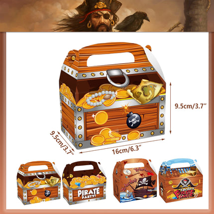 12PCS Pirate Theme Candy Gift Box Party Favour Supplies Decorative Return Gifts