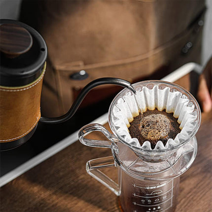 100PCS Bowl Shaped Coffee Filter Paper Flower Design For Drip Machine Pour Over