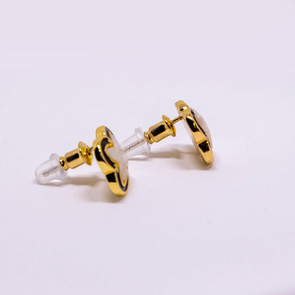 Four-leaf Clover Black Dropping Lace Shell Earrings Atmospheric Simple Light Luxury Fashion Earrings