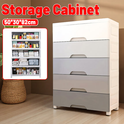 5 Tiers Large Size Plastic Drawer Storage Cabinet Dustproof Space Saving for Home