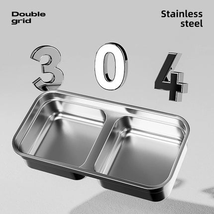 Cat Food Bowl Set Double Tilted Stainless Steel Pet Feeding Bowl Non Slip Stand