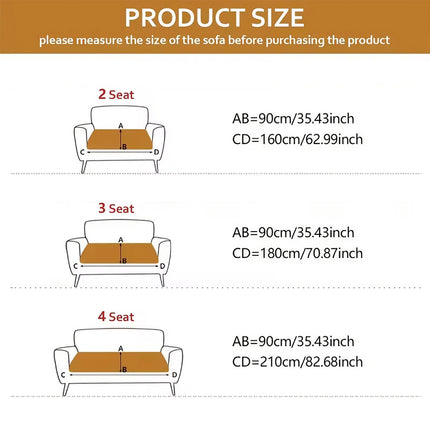 Winter Warmth Sofa Cover Flannel Material Machine Washable for Home Couch Use