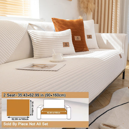 Winter Warmth Sofa Cover Flannel Material Machine Washable for Home Couch Use