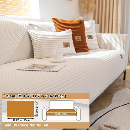 Winter Warmth Sofa Cover Flannel Material Machine Washable for Home Couch Use