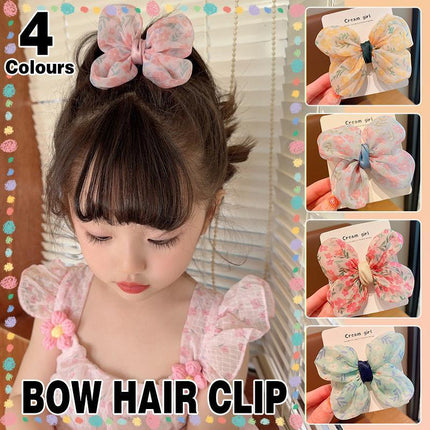 Cute Bow School Hairclips Mesh Yarn Hair Accessories Bow Girl Kids Party Gift - Aimall
