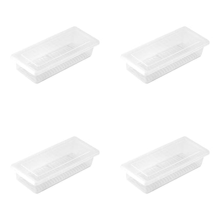 Fresh Keeping Box Set 4PCS Refrigerator Draining Sealed Fish Container Kitchen