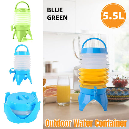 5.5L Outdoor Water Container Camping Folding Water Beer Juice Travel Bucket Use