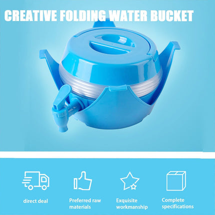 5.5L Outdoor Water Container Camping Folding Water Beer Juice Travel Bucket Use