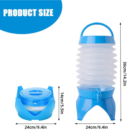 5.5L Outdoor Water Container Camping Folding Water Beer Juice Travel Bucket Use