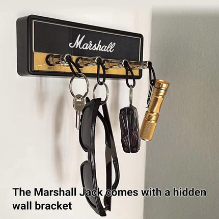 Guitar Plug Key Chain Wall Mount Holder Black Wall Storage Rack for Music Lovers