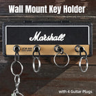 Guitar Plug Key Chain Wall Mount Holder Black Wall Storage Rack for Music Lovers