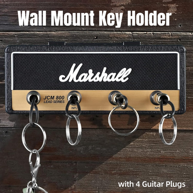 Guitar Plug Key Chain Wall Mount Holder Black Wall Storage Rack for Music Lovers