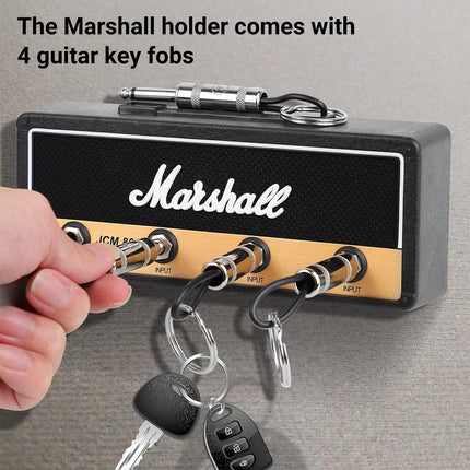 Guitar Plug Key Chain Wall Mount Holder Black Wall Storage Rack for Music Lovers