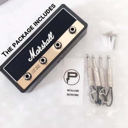 Guitar Plug Key Chain Wall Mount Holder Black Wall Storage Rack for Music Lovers