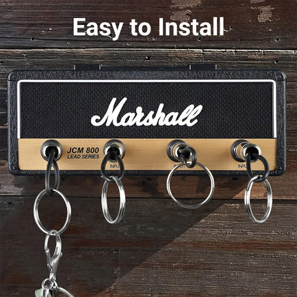 Guitar Plug Key Chain Wall Mount Holder Black Wall Storage Rack for Music Lovers