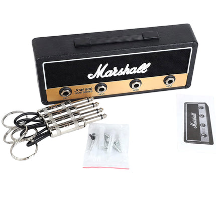 Guitar Plug Key Chain Wall Mount Holder Black Wall Storage Rack for Music Lovers
