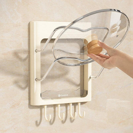 Wall Mounted Pot Lid Rack Multifunctional Household Storage Organizer Shelf