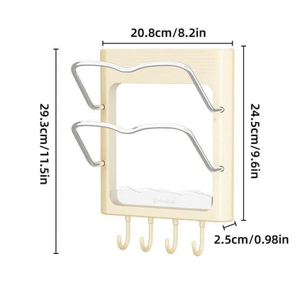 Wall Mounted Pot Lid Rack Multifunctional Household Storage Organizer Shelf