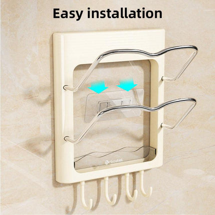 Wall Mounted Pot Lid Rack Multifunctional Household Storage Organizer Shelf