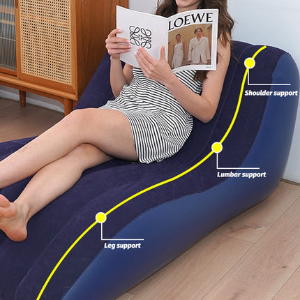 Outdoor Flocking Inflatable Sofa Thickened Portable for Travel Patio Daily Use