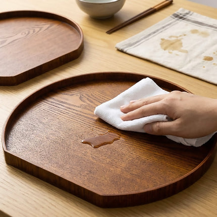 Semi Circular Solid Wood Serving Trays 2 Pack 36cm