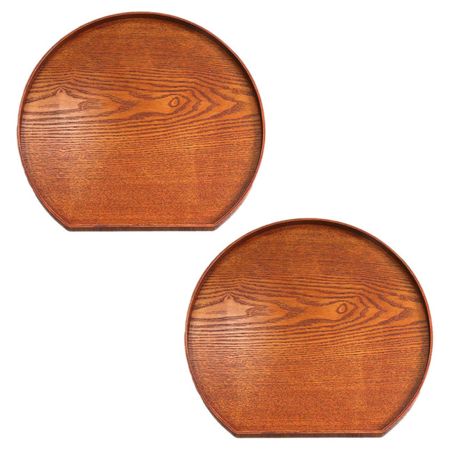 Semi Circular Solid Wood Serving Trays 2 Pack 36cm