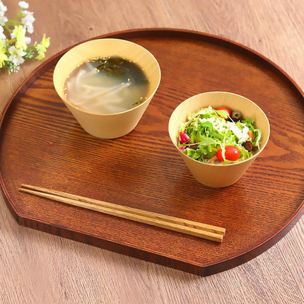 Semi Circular Solid Wood Serving Trays 2 Pack 36cm