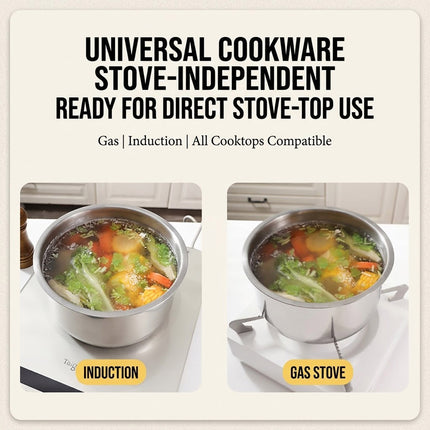 Stainless Steel Cooking Pot Set 5 Sizes with Lids