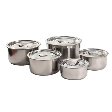 Stainless Steel Cooking Pot Set 5 Sizes with Lids