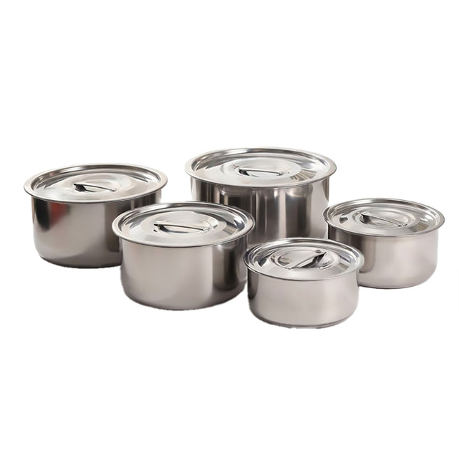 Stainless Steel Cooking Pot Set 5 Sizes with Lids
