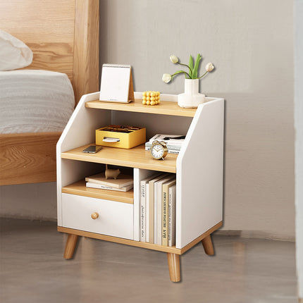 Bedside Cabinet Modern Small Bedroom Storage Nightstand Space Saving Durable