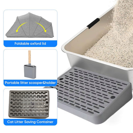 Cat Litter Box Covered Design Cloth Style Large Size Easy Clean Enclosed Toilet
