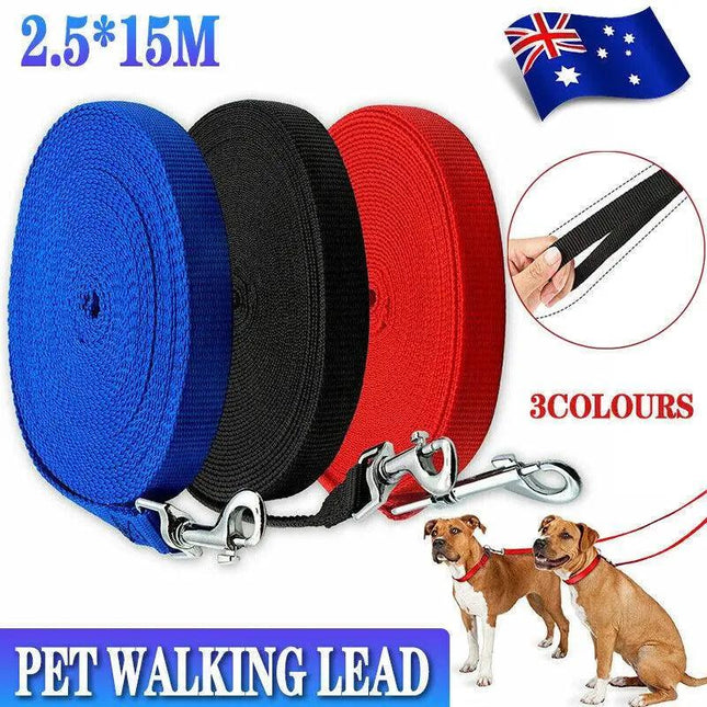 50ft/15m Long Dog Lead Pet Puppy Leash Training Obedience Recall Walk Tracking - Aimall