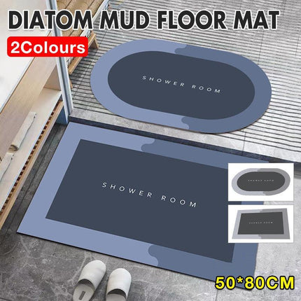 50x80CM Super Absorbent Floor Mat Soft Quick-Drying Non-Slip Diatom Mud Bath - Aimall