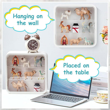Wall Mounted Blind Box Display Cabinet Punch Free Dustproof Storage Organizer