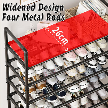 8 Tier Shoe Rack Large Capacity 24 Pair Tall Shoe Organizer Sturdy Storage