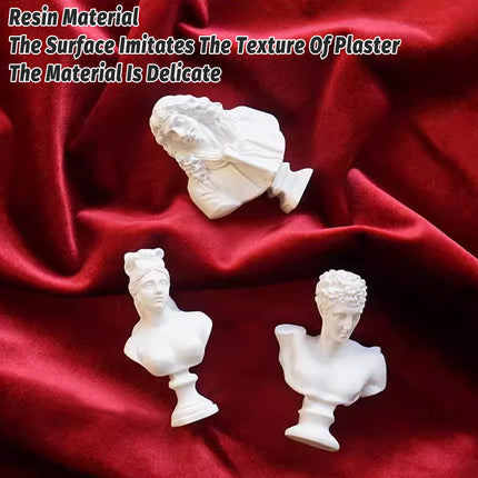 10 Pcs Mini Desktop Decorative Sculptures Resin White Classical Busts