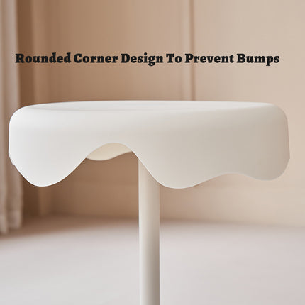 Cream Style Melted Edge Side Table Modern White Coffee Bedside Table Home Decor