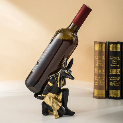 Wooden Anubis Stand Ornaments Egyptian Style for Home Display Decorative Use