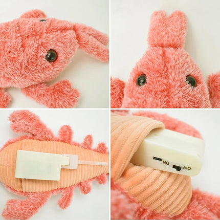 Electric Simulation Lobster Jumping Toy USB Charging Funny Plush Toy Dog Cat Toy