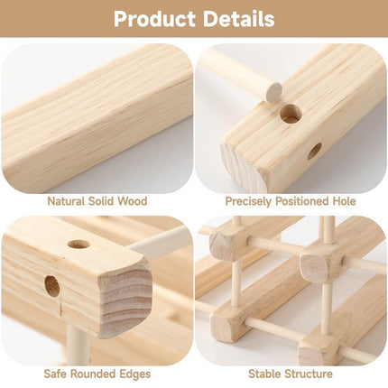 Wine Rack Wooden Storage Stand 9 Bottle Timber Cellar Holder Organizer Shelf