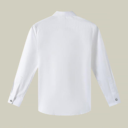 Classic White Long Sleeve Cotton Shirt Unisex for Boys and Girls 3–10Y