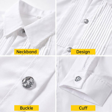 Classic White Long Sleeve Cotton Shirt Unisex for Boys and Girls 3–10Y