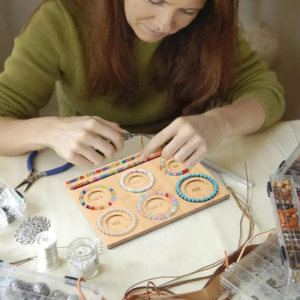 Wooden Beading Plate DIY Bead Design Plate String Crafting Bead Finishing Tool