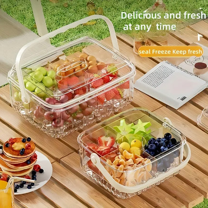 Portable Food Storage Box Large Capacity Lunch Container for Camping Picnic Use