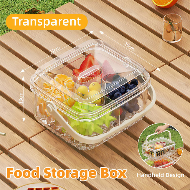 Portable Food Storage Box Large Capacity Lunch Container for Camping Picnic Use