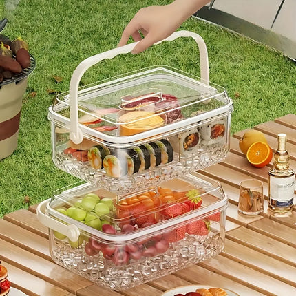 Portable Food Storage Box Large Capacity Lunch Container for Camping Picnic Use