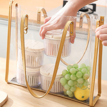Storage Box 2PCS with Lids Sealed Organizer Kitchen Refrigerator Household Use